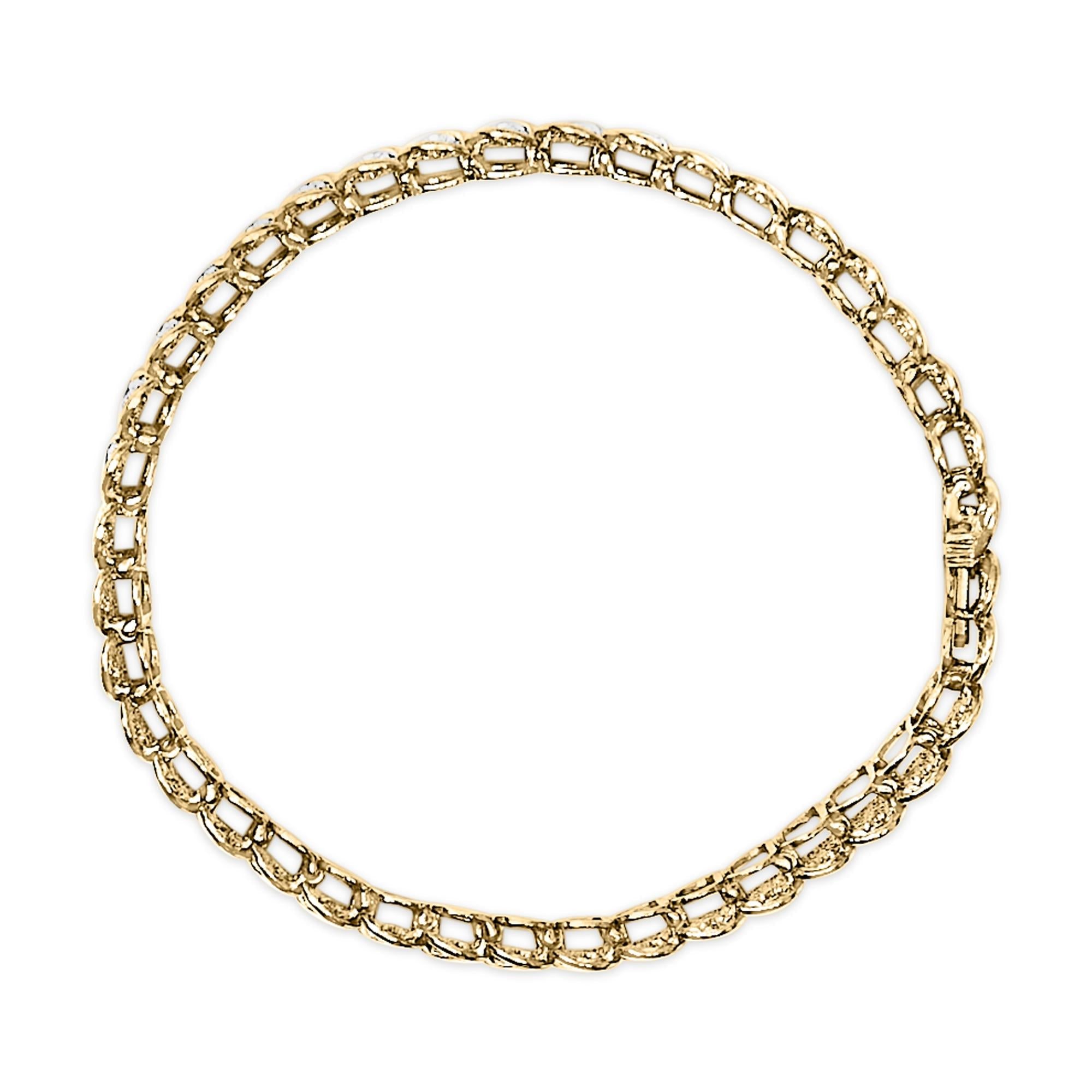 10K Yellow Gold 4.0 Cttw Diamond S-Link Bracelet