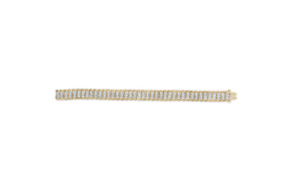 10K Yellow Gold 4.0 Cttw Diamond S-Link Bracelet