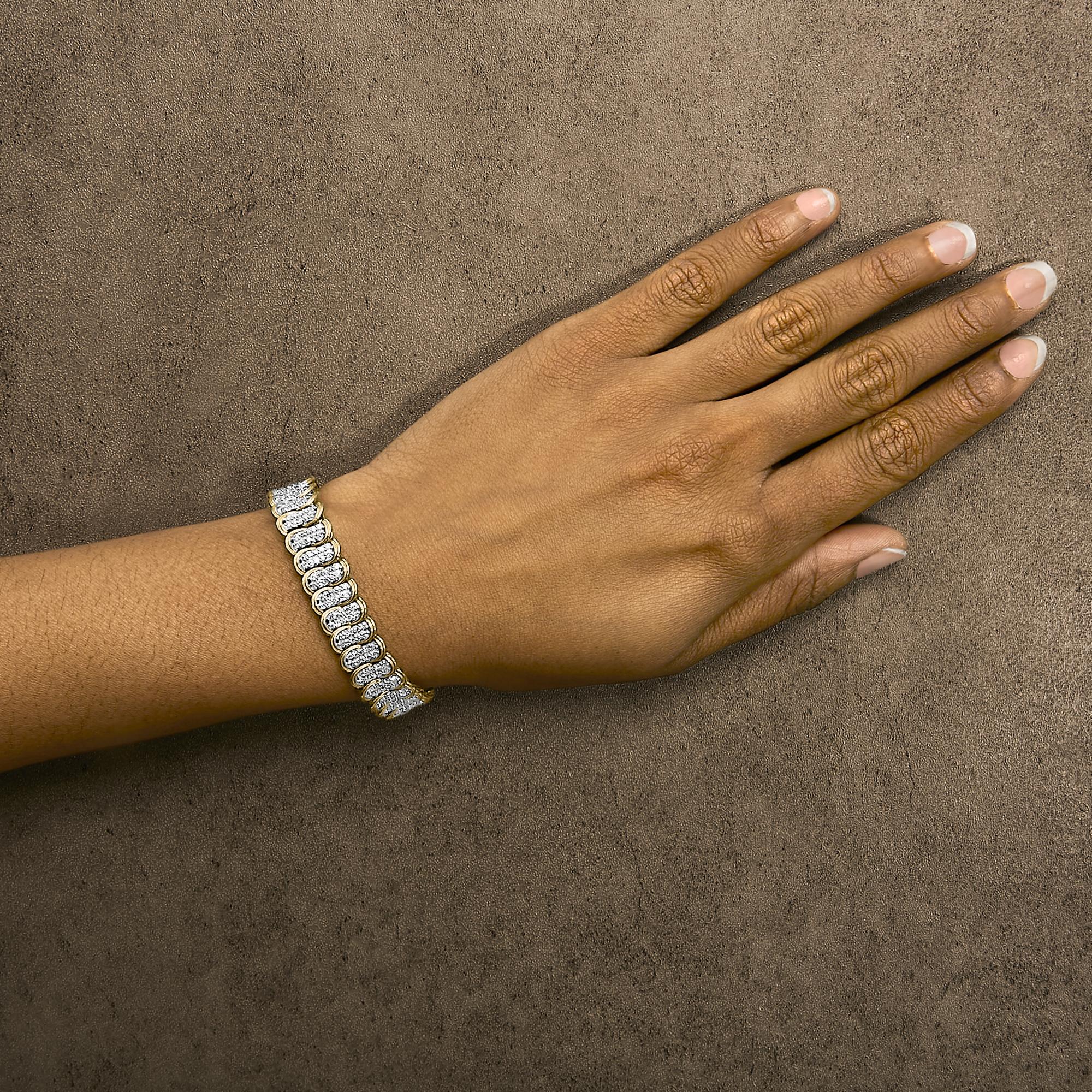 10K Yellow Gold 4.0 Cttw Diamond S-Link Bracelet