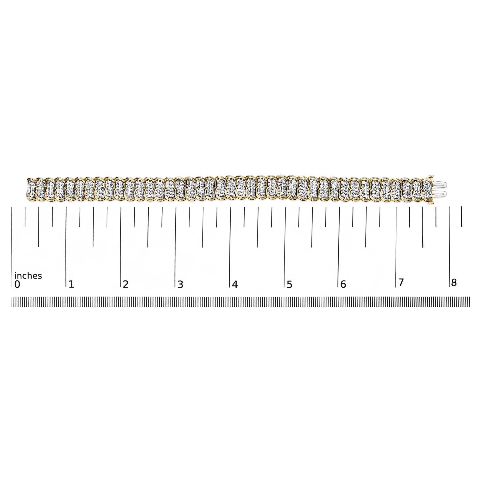 10K Yellow Gold 4.0 Cttw Diamond S-Link Bracelet