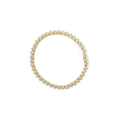 14K Yellow Gold 3 1/8 Cttw Diamond Swirl Link Bracelet (H-I Color, I1-I2 Clarity) - 7" Inches