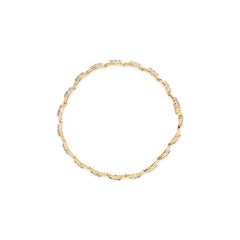 10k Yellow Gold 1/3 Cttw Diamond 3 Stone Teardrop Design Link Bracelet (I-J Color, I1-I2 Clarity) - 7.25" Inches