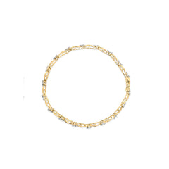 10K Yellow Gold 1.00 Cttw Round Cut Diamond Cross Link 7" Bracelet (I-J Color, I2-I3 Clarity)