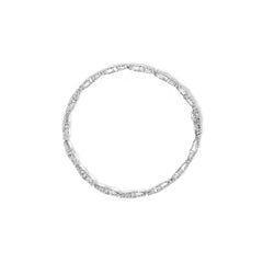 10K White Gold 1.00 Cttw Round-Cut Diamond Tennis Bracelet with Swirl Link (H-I Color, I3 Clarity) - 7" Inches