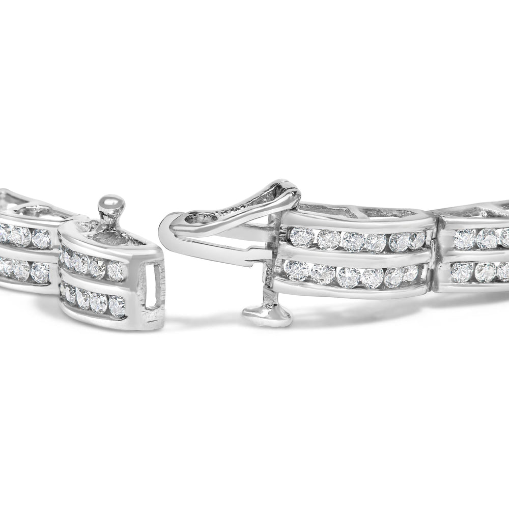 14K White Gold Round-Cut Diamond Bracelet (3.22 cttw, H-I Color, I1-I2 Clarity)