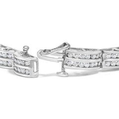 14K White Gold Round-Cut Diamond Bracelet (3.22 cttw, H-I Color, I1-I2 Clarity)
