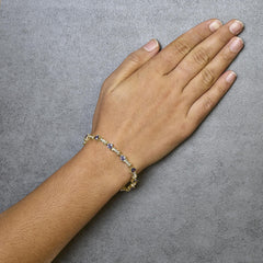 14K Yellow Gold Round-Cut Diamond and Tanzanite Bracelet (5.15 cttw, H-I Color, SI2-I1 Clarity)