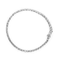 10K White Gold 1/2 Cttw Real Diamond Illusion-Set Miracle Plate Tennis Bracelet (I-J Color, SI2-I1 Clarity) - Size 7.5"