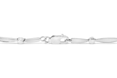 18K White Gold Diamond Accent 3 Stone Link 7" Bracelet (I-J Color, I1-I2 Clarity)