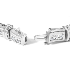 14K White Gold 6 3/4 Cttw Diamond 4 Stone Link Bracelet (H-I Color, I1-I2 Clarity) - 7" Inches