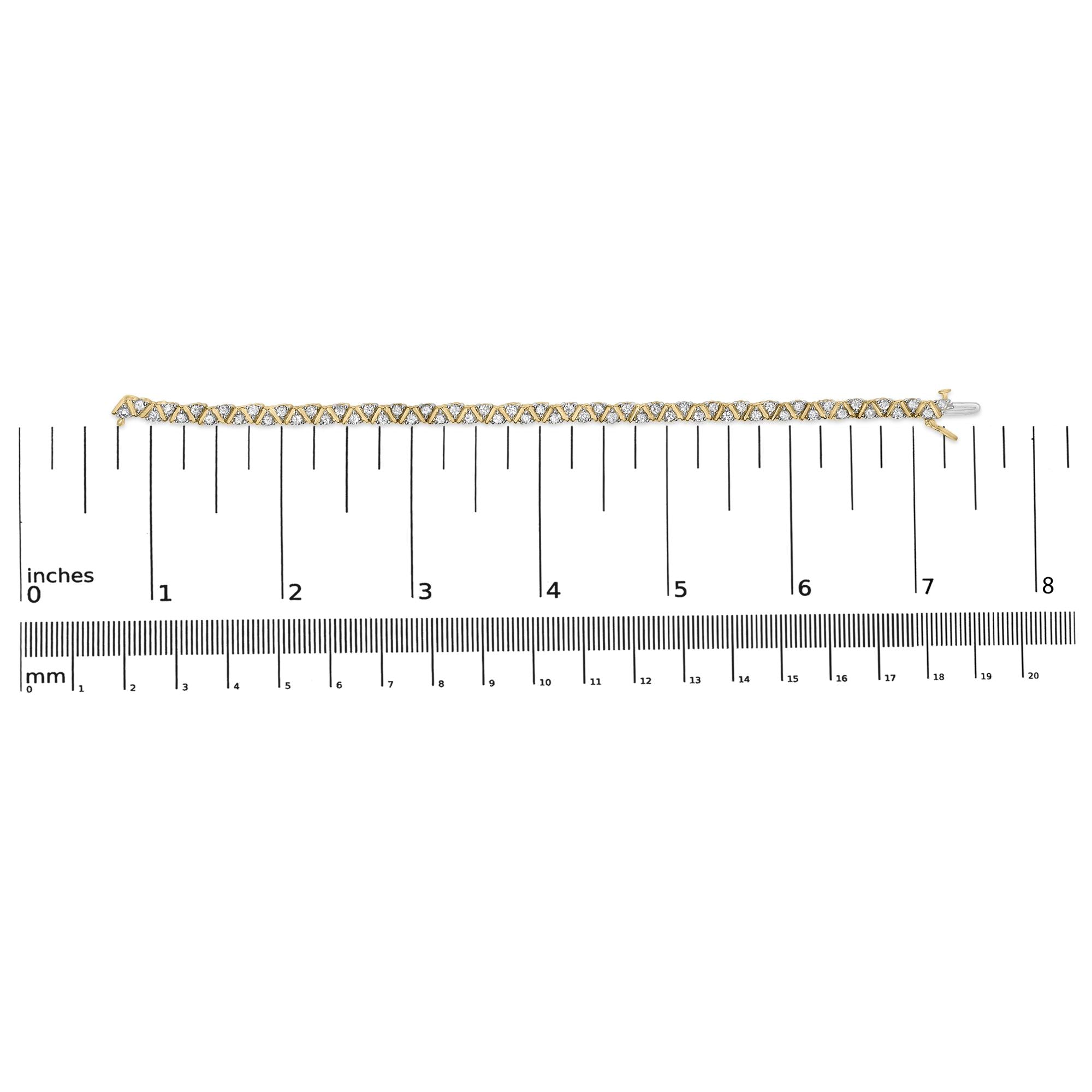 14K Yellow Gold Round-Cut Diamond Bracelet (4.00 cttw, H-I Color, I1-I2 Clarity)