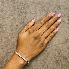 14K Yellow Gold Princess Cut Diamond Banded Bracelet (1.00 cttw, G-H Color, VS1-VS2 Clarity)