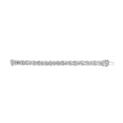 14K White Gold 8 1/5 Cttw Diamond Geometric Twisted Link Bracelet