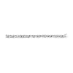 14K White Gold 8 5/8ct Cttw Princess and Baguette Diamond Geometric Twist Link Bracelet (G-H Color, VS1-VS2 Clarity) - 7"