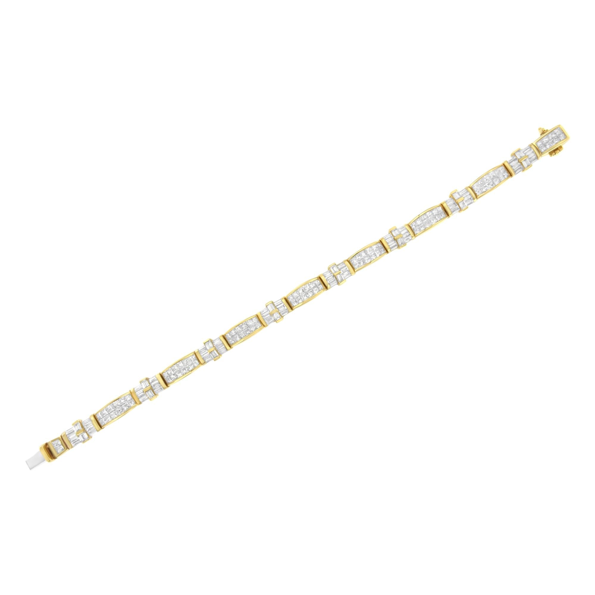 14K Yellow Gold Multi--Cut Diamond Ties of Love Eternity Bracelet(11.25 cttw,G-H Color,VS1-VS2 Clarity)