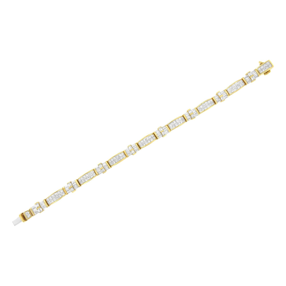 14K Yellow Gold Multi--Cut Diamond Ties of Love Eternity Bracelet(11.25 cttw,G-H Color,VS1-VS2 Clarity)