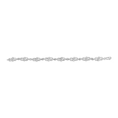 .925 Sterling Silver 1.0 Cttw Diamond Infinity Loop and Swirl Link Bracelet (I-J Color, I2-I3 Clarity) - 7.25" Inches