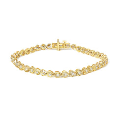 .925 Sterling Silver 1.0 Cttw Miracle Set Diamond Heart-Link 7" Tennis Bracelet (I-J Color, I2-I3 Clarity)