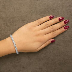 .925 Sterling Silver 1-1/2 Cttw Diamond Cluster X Link 7" Tennis Bracelet (I-J color, I3 clarity)