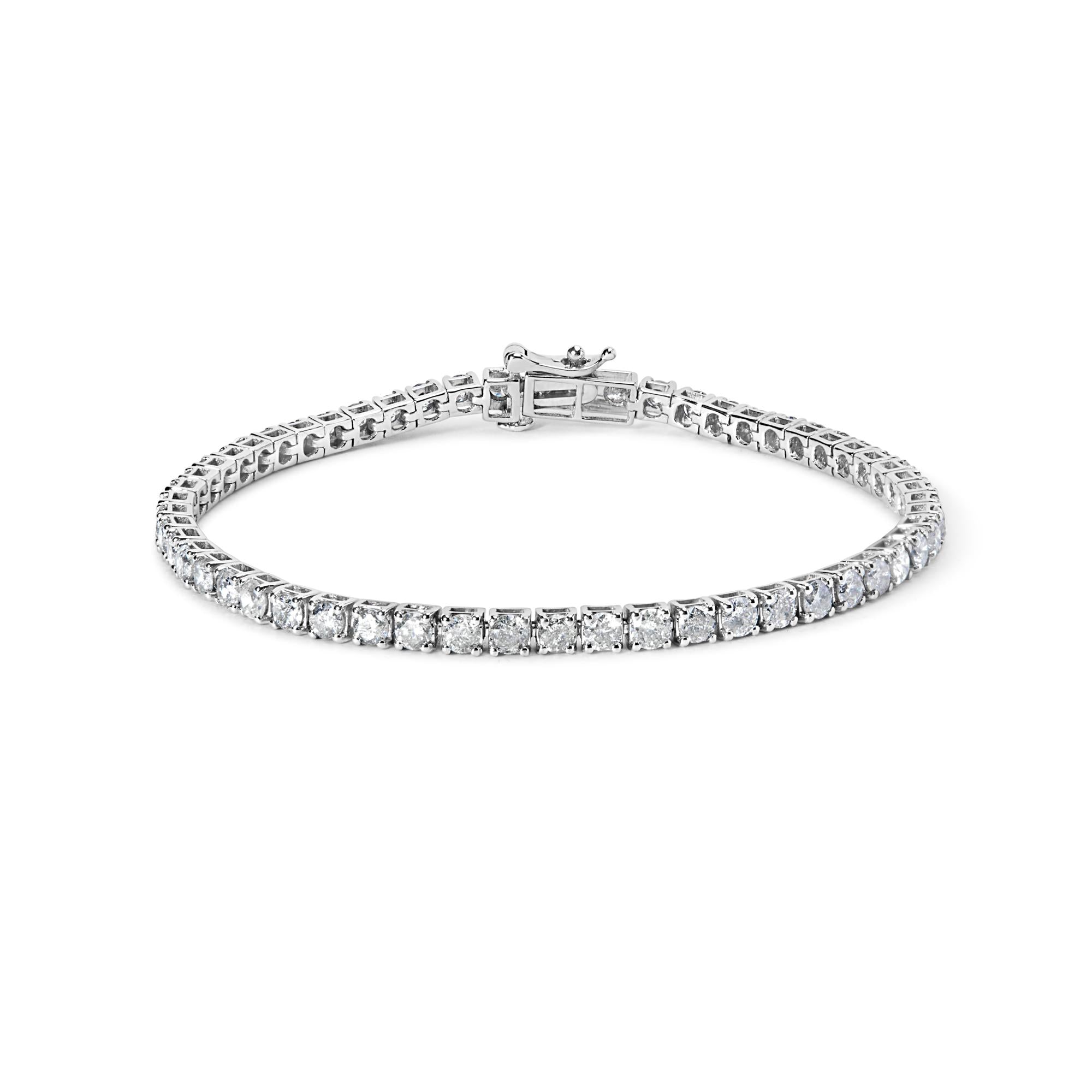 10K White Gold 5.00 Cttw Natural Diamond Tennis Bracelet