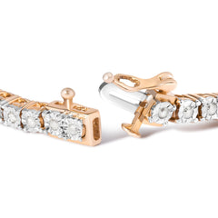 .925 Sterling Silver 1.0 Cttw Miracle-Set Diamond Round Faceted Bezel Tennis Bracelet (I-J Color, I3 Clarity)