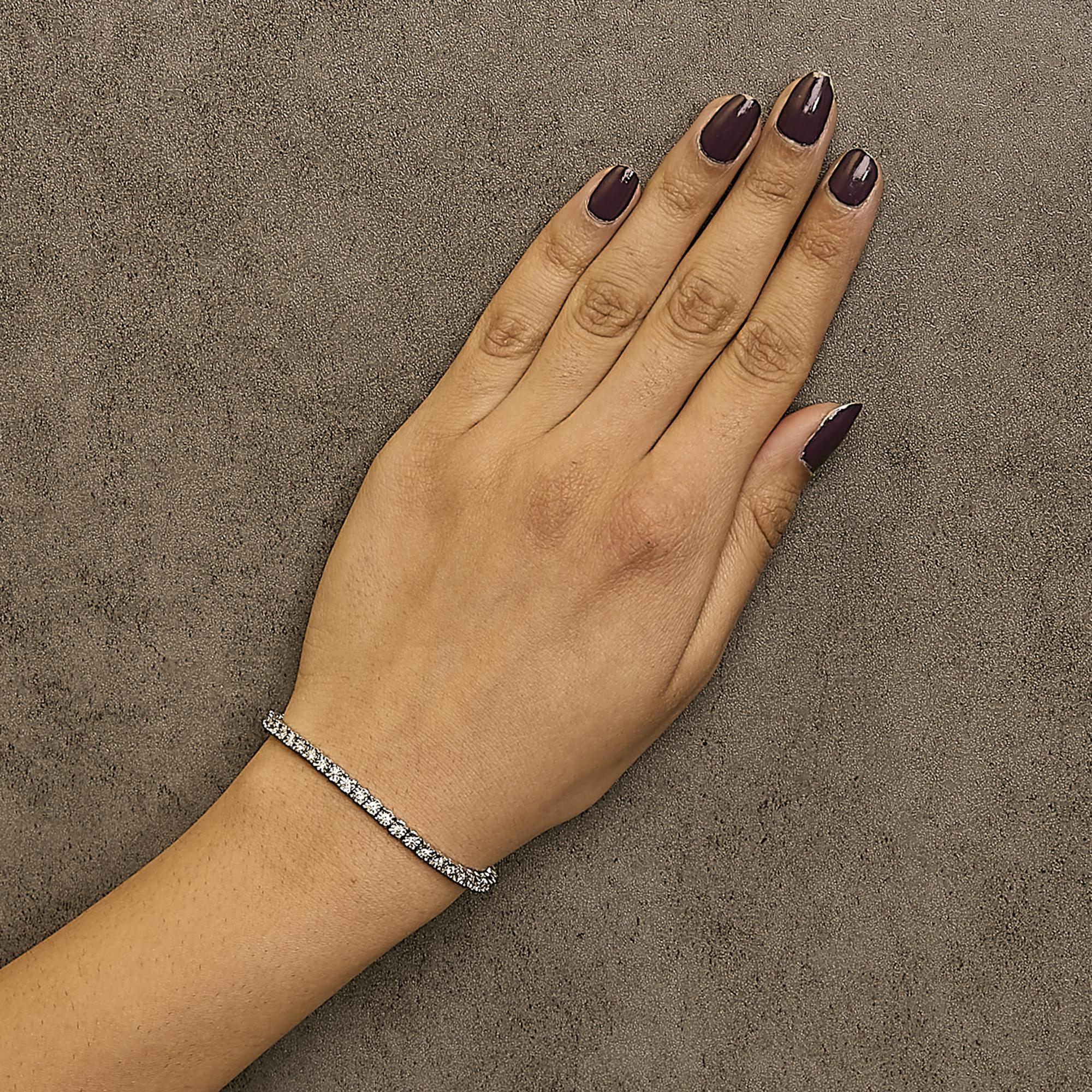 .925 Sterling Silver Lab Grown Diamond Illusion-Set Miracle Plate Tennis Bracelet - 7.25" Inches