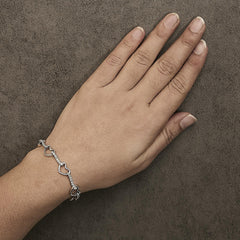 10K White Gold 2.0 Cttw Diamond Heart Link Bracelet