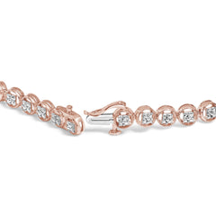 .925 Sterling Silver 1/10 Cttw Diamond Open Circle Beaded Wheel Link Tennis Bracelet (I-J Color, I3 Clarity) - 7.25"