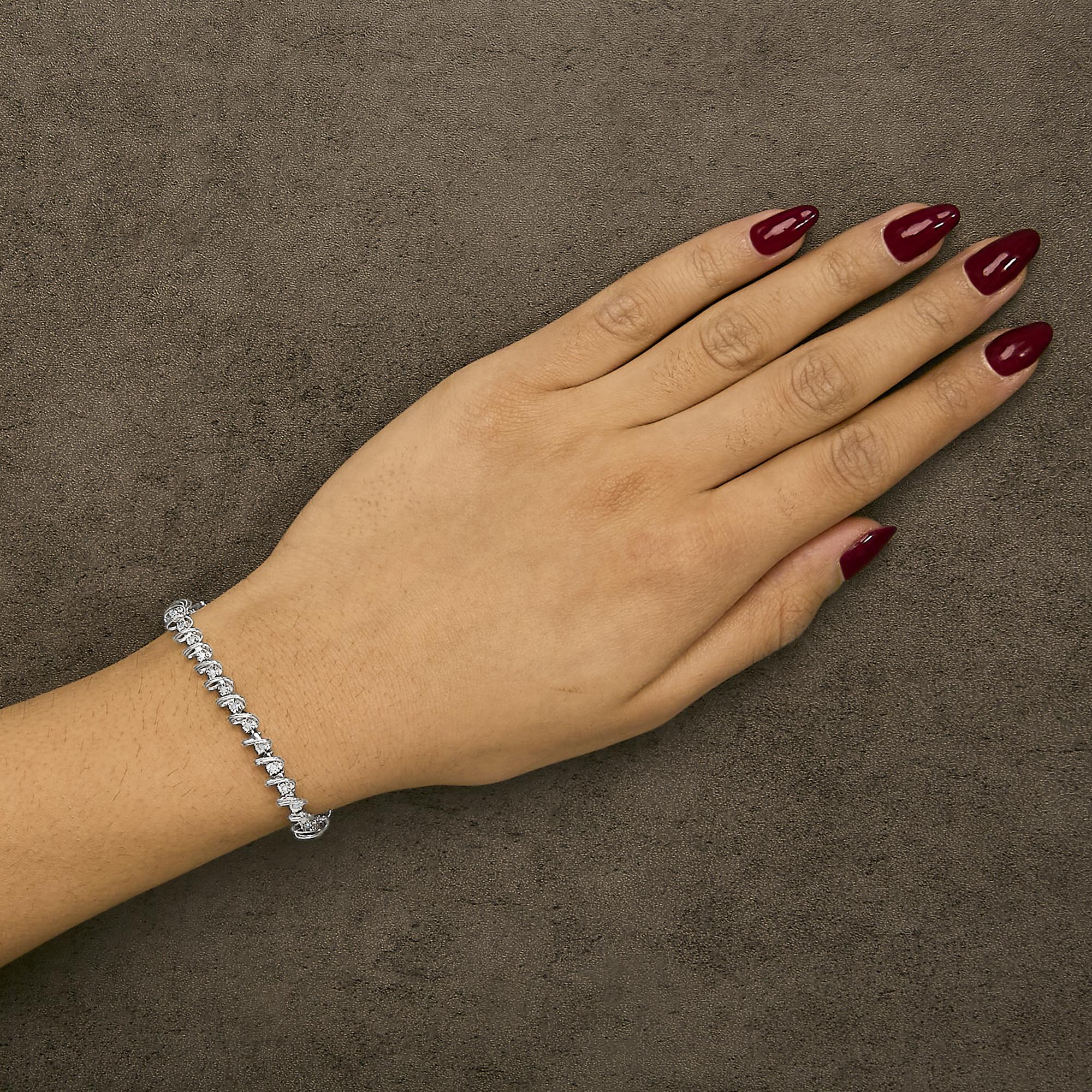 .925 Sterling Silver 1/2 Cttw Diamond Miracle-Set 7" Tennis Bracelet (I-J Color, I3 Clarity)