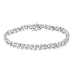 .925 Sterling Silver 2.0 Cttw Diamond S- Link Tennis Bracelet (I-J Color, I3 Clarity) - 7”