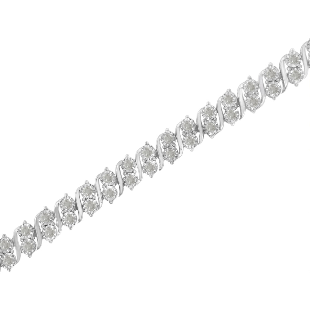 .925 Sterling Silver 2.0 Cttw Diamond S- Link Tennis Bracelet (I-J Color, I3 Clarity) - 7”
