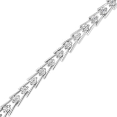 .925 Sterling Silver Diamond Miracle-Set Double Swoosh Milgrain Style Tennis Bracelet (1/2 cttw, I-J Color, I3 Clarity) - Size 7.75"