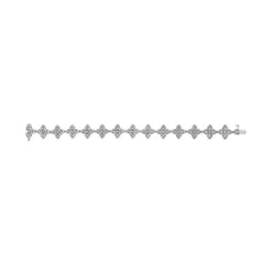 .925 Sterling Silver 1 cttw Miracle-Set Diamond 4 Leaf Clover Link Bracelet (I-J Clarity, I3 Color) - Size 7.25"