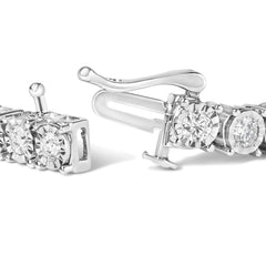 .925 Sterling Silver 3.0 Cttw Diamond Illusion-Set Miracle Plate Tennis Bracelet (I-J Color, I3 Clarity) - 7"