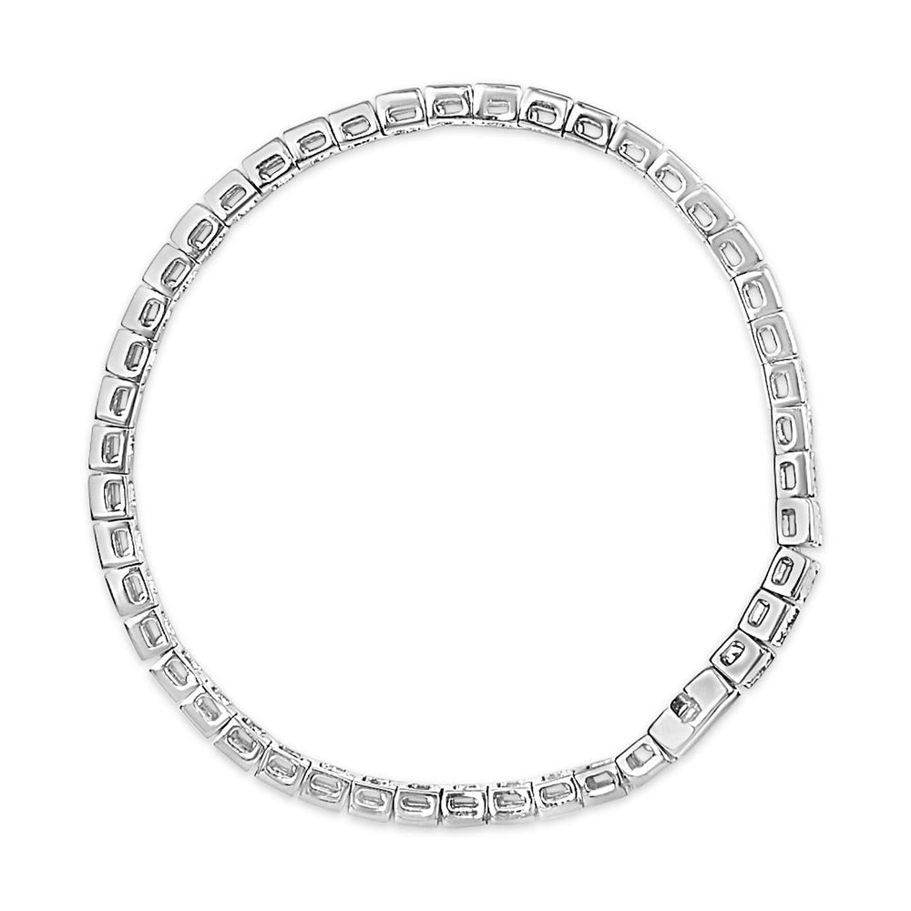 .925 Sterling Silver Miracle Set Diamond Accent Classic Tennis Bracelet (I-J Color, I2-I3 Clarity) - 7.25"