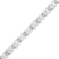 .925 Sterling Silver 1/3 Cttw Miracle Plate Round-Cut Diamond Infinity Link Bracelet  (I-J Color, I3 Clarity)  - Size 7.25"