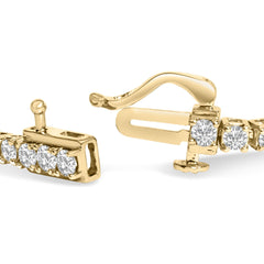 10K Yellow Gold 4.0 Cttw Natural Diamond Tennis Bracelet (K-L Color, I2-I3 Clarity)  - 7.25 " Inches