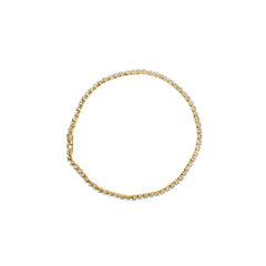 10K Yellow Gold Plated Sterling Silver 1.0 Cttw Round Diamond Tennis Bracelet