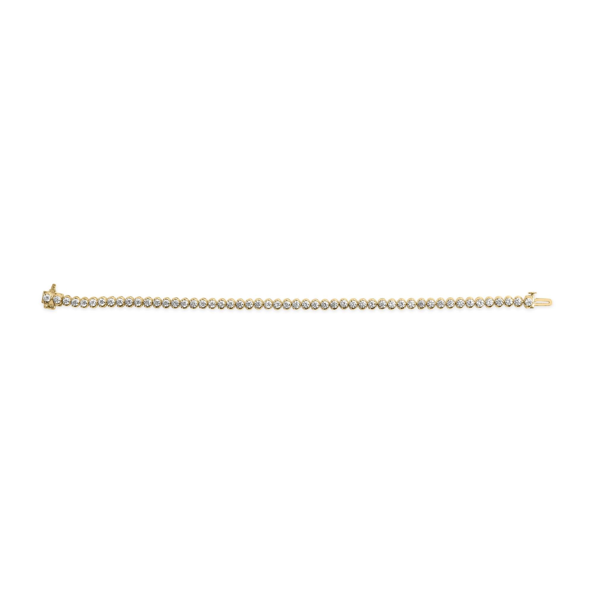 10K Yellow Gold 4.0 Cttw Lab Grown Diamond Tennis Bracelet