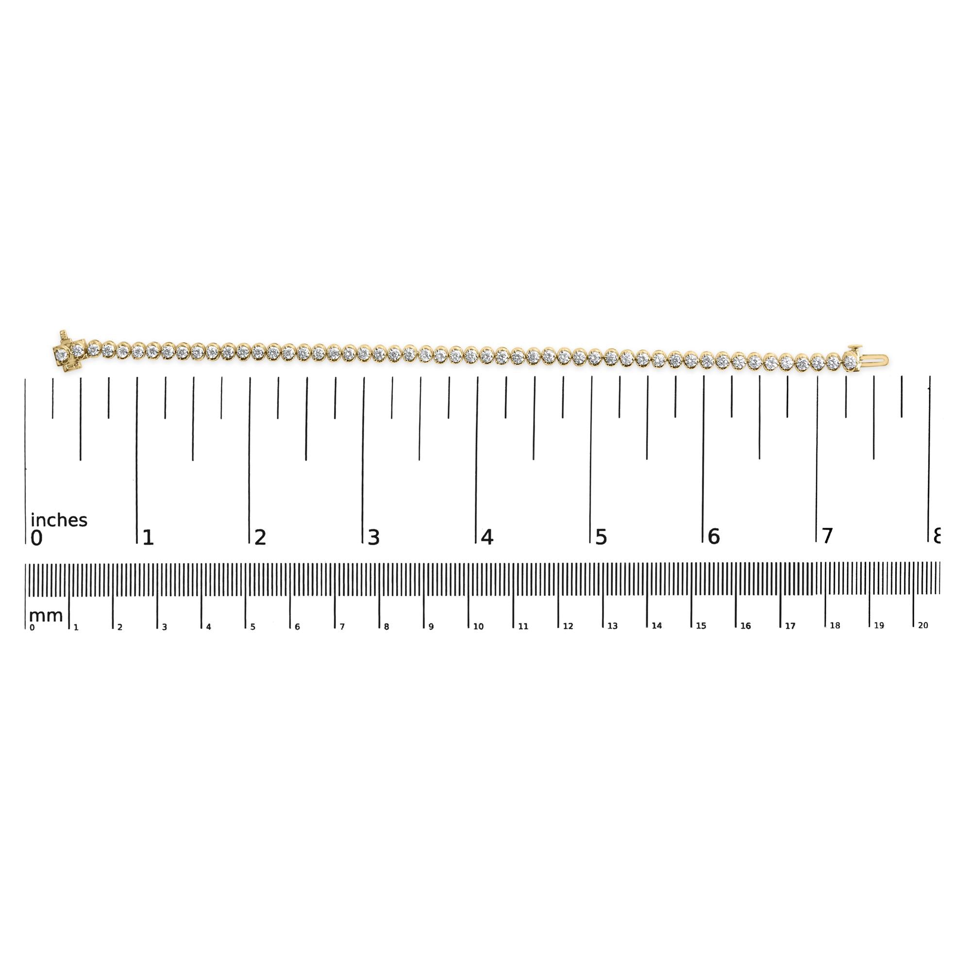 10K Yellow Gold 4.0 Cttw Lab Grown Diamond Tennis Bracelet