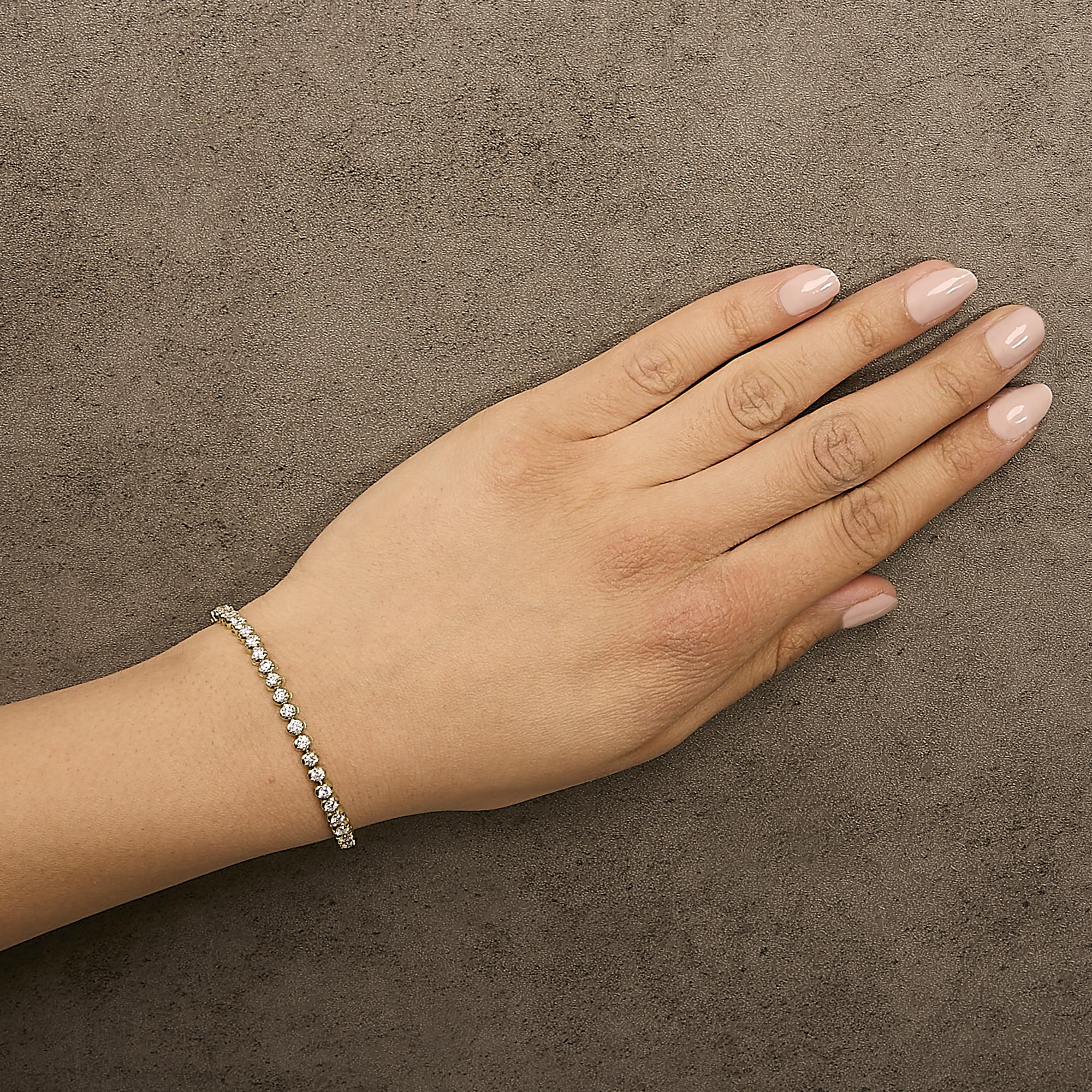 10K Yellow Gold 4.0 Cttw Lab Grown Diamond Tennis Bracelet