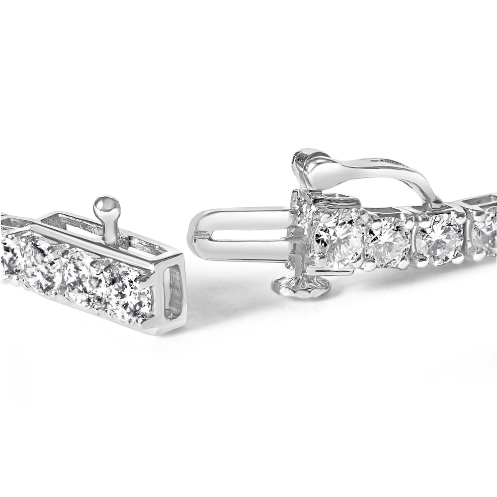 10K White Gold 6.00 Cttw Classic Natural Diamond Tennis Bracelet