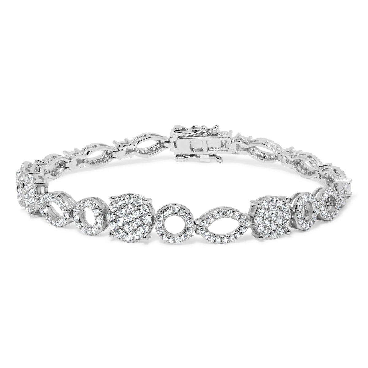 10K White Gold 3.00 Cttw Diamond Link Bracelet