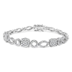 10K White Gold 3.00 Cttw Diamond Link Bracelet