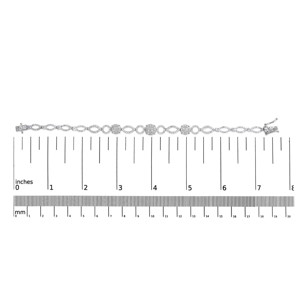 10K White Gold 3.00 Cttw Diamond Link Bracelet