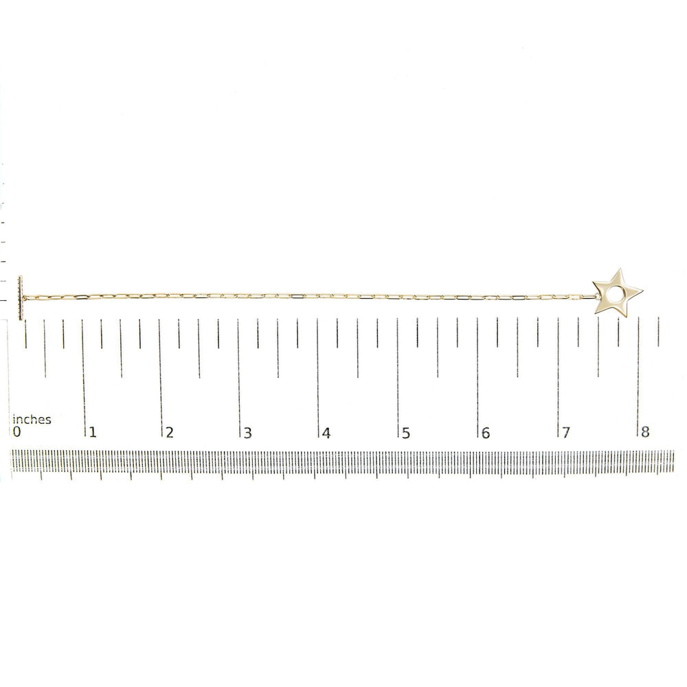 18K Yellow Gold Plated Sterling Silver Diamond Accent Star Charm Paperclip Chain Bracelet