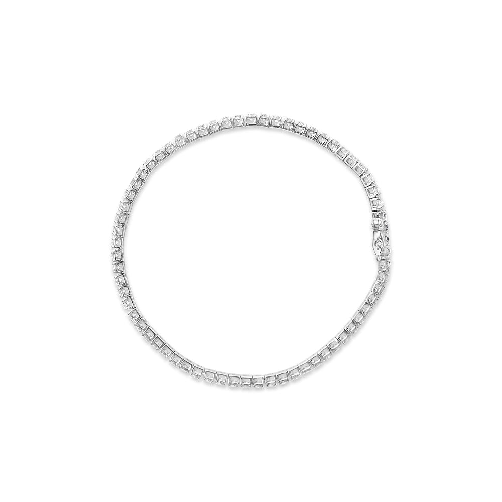 14K White Gold Classic Lab-Grown Diamond Tennis Bracelet (F-G Color, VS2-SI1 Clarity) - 7" Inches
