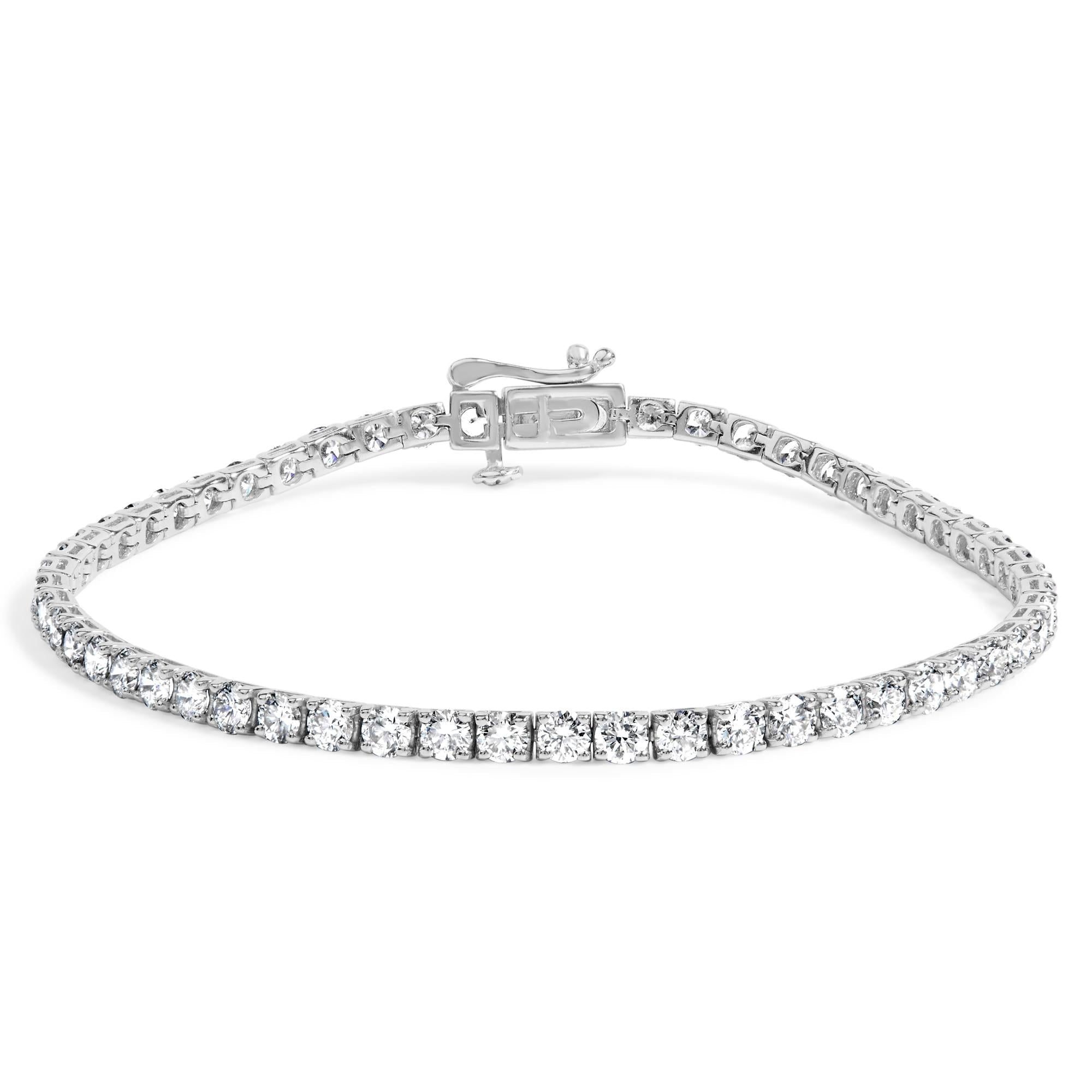 .925 Sterling Silver 2.0 Cttw Round Lab-Grown Diamond Tennis Bracelet (F-G Color, VS2-VS1 Clarity) - 7"