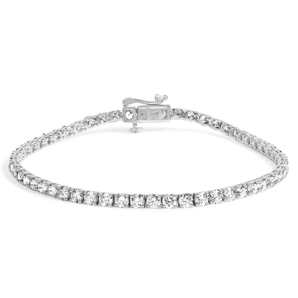 .925 Sterling Silver 2.0 Cttw Round Lab-Grown Diamond Tennis Bracelet (F-G Color, VS2-VS1 Clarity) - 7"