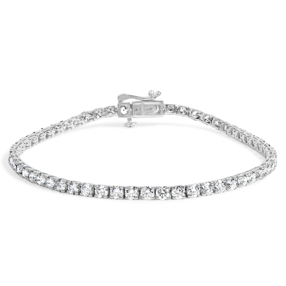 .925 Sterling Silver 2.0 Cttw Round Lab-Grown Diamond Tennis Bracelet (F-G Color, VS2-VS1 Clarity) - 7"